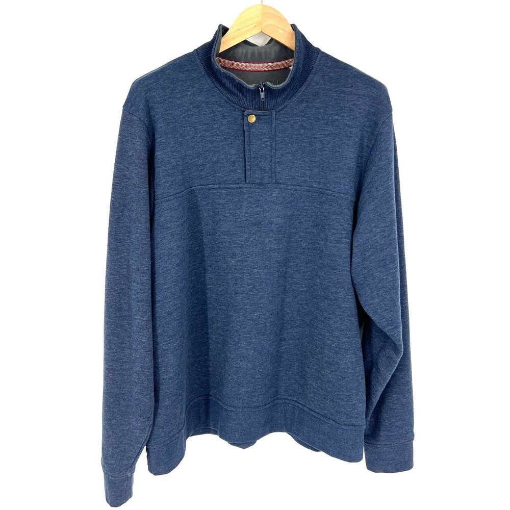 ORVIS 1/4 Zip Sweatshirt Shirt Mens Size XXL Navy Fleece Collared Long Sleeve
